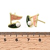 Ship Brass Enamel Stud Earrings EJEW-H180-24G-5