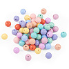 100Pcs 10 Colors Food Grade Eco-Friendly Silicone Beads SIL-TA0001-28-3