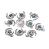 Brass Micro Pave Clear Cubic Zirconia Glass Pendants LS-ZIRC-C024-06P-04-2