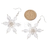 Christmas Snowflake Glass Dangle Earrings EJEW-TA00507-3