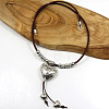 Boho Alloy Heart Pendant Leather Cord Necklaces for Women WG14524-01-4