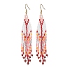 Handmade Glass Seed Beads Arrow Dangle Earrings EJEW-MZ00539-3