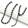 PVD Vacuum Plating 304 Stainless Steel Oval Link Chain Necklaces NJEW-P315-04EB-1