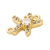Brass Clear Cubic Zirconia Connector Charms/Links FIND-L019-07G-05-2