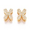 Brass Micro Pave Clear Cubic Zirconia Beads KK-T071-17G-X-1
