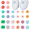WADORN 28Pcs 14 Styles Flower/Clover PVC Plastic Shoelace Charms FIND-WR0011-32-1