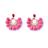 Alloy Micro Pave Cubic Zirconia Dangle Stud Earrings WG8307D-02-1