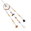 Halloween Ghost Bat Alloy Enamel Suncatcher HJEW-TA00494-3