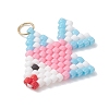 Glass Seed Beaded Fish Pendants PALLOY-MZ01219-01-3