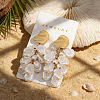 Alloy with Plastic Pearls Stud Tassel Earrings EJEW-Z172-06G-02-1