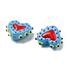 Baking Paint Glass Bumpy Beads Heart LAMP-V001-07B-3