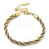 304 Stainless Steel Rope Chain Bracelets for Women BJEW-G712-14A-GRC-1