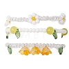 3Pcs 3 Colors Acrylic Charms Bracelets Sets for Women BJEW-TA00577-5