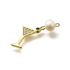 Brass Micro Pave Cubic Zirconia Pendants KK-Z093-23G-02-2