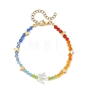 AB Color Glass Star and K9 Glass Faceted Bicone Beaded Bracelets for Women BJEW-TA00772-3