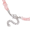 Synthetic Cherry Quartz Glass Chip Beaded Necklace NJEW-JN04615-02-5