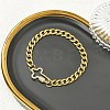 Micro Pave Clear Cubic Zirconia Screw Carabiner Lock Link Bracelets BJEW-JB13849-1