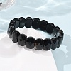 Dyed & Heated Natural Black Agate Beaded Stretch Bracelets for Unisex G-K303-01A-3