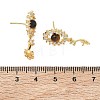 Brass Pave Cubic Zirconia Stud Earring Findings KK-C172-13G-3