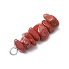 3Pcs Natural Red Aventurine & Red Jasper & Tiger Eye Chip Beaded Constellation Pendants PALLOY-JF03043-05-5