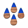 Transparent Resin & Walnut Wood Pendants RESI-N025-030-C03-2