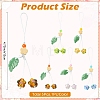 5Pcs 5 Colors Handmade Lampwork with Transparent Glass Bead Pendant Decorations HJEW-YW00463-2