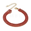 304 Stainless Steel Rhinestone Cup Chain Multi-strand Bracelets for Women BJEW-P376-01G-02A-1
