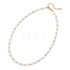 Natural Cultured Freshwater Pearl Rice Beaded Necklaces NJEW-JN05703-4