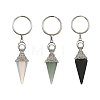 Cone Pendulum Natural & Synthetic Mixed Gemstone Keychain KEYC-TA00017-1