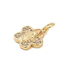 Brass Micro Pave Clear Cubic Zirconia Charms KK-E111-32E-G-2
