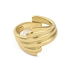 304 Stainless Steel Open Cuff Rings for Women RJEW-K258-10G-3