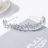 Wedding Bridal Flower Glass Rhinestone Hair Bands for Women Girls PW-WG76BCC-05-1