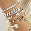 5Pcs 5 Styles Alloy Bangles WG70F83-02-1