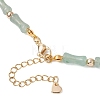 Natural Green Aventurine & Synthetic Non-magnetic Hematite Bamboo Joint Beaded Necklaces NJEW-JN05725-02-5
