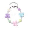 Butterfly & Heart Acrylic Kid Beaded Bracelets for Girls BJEW-JB10220-01-1