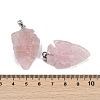 Raw Rough Natural Rose Quartz Pendants G-G162-01P-01-3