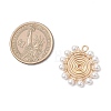 4Pcs 4 Styles Shell Pearl Round Beaded Copper Wire Wrapped Pendants PALLOY-TA00328-2