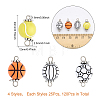 100Pcs 4 Styles Acrylic Round Ball Connector Charms FIND-CA0006-45-2