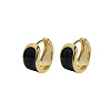 Brass Enamel Hoop Earrings FS-WG3C3EB-03-3