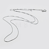 Anti-Tarnish Rhodium Plated 925 Sterling Silver Box Chain Necklaces STER-F039-45cm-13P-1