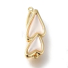 Brass with Shell Fold Over Clasps KK-H480-47G-01-1