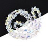Electroplate Transparent Glass Beads Strands X-EGLA-N057-09A-01-2