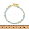 Dyed Natural White Jade & Brass Beaded Bracelets for Women BJEW-JB13678-5