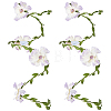 Flower Polyester with Iron wire Upper Arm Cuff Bangles for Women AJEW-GF0014-08C-7