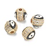 Brass Micro Pave Cubic Zirconia Beads ZIRC-A019-16G-A05-3