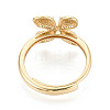 Flower Brass Adjustable Rings Setting KK-T079-20G-3