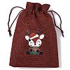 Christmas Theme Jute Cloth Storage Bags ABAG-F010-01B-06-2