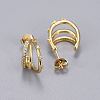 Brass Micro Pave Cubic Zirconia Stud Earrings EJEW-K083-12G-B-2