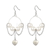 Brass Heart Dangle Earrings EJEW-JE06805-3