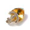 Real 18K Gold Plated Rack Plating Brass Micro Pave Clear Cubic Zirconia Pendants KK-C015-07G-3